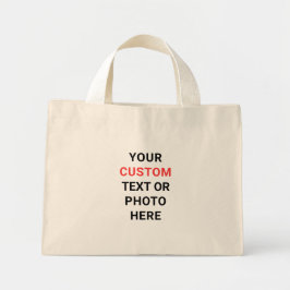 Reusable Everyday | Add Text, Photo or Design Your Mini Tote Bag