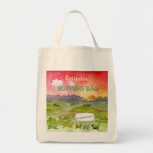 ReUsable Hopping Bag Frogs Tas (Voorkant)