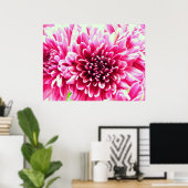 reusachtig chrysanthemum roze bloemcanvas poster (Thuiskantoor)