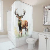 reusachtig hert in een rack douchegordijn (In situ)