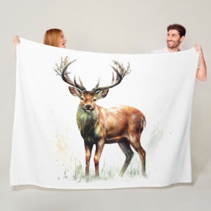 reusachtig hert in een rack fleece deken