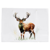 reusachtig hert in een rack groot cadeauzakje (Achterkant)