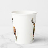 reusachtig hert in een rack papieren bekers (Rechts)