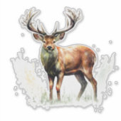reusachtig hert in een rack sticker (Voorkant)