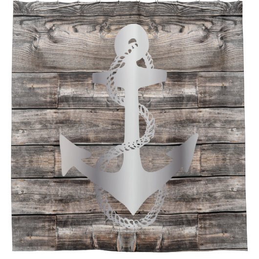 reusachtig nautisch ANCHOR + touw| Douchegordijn (Voorkant)