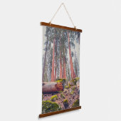 Reusachtig Sequoia-boslandschap Hangend Wandkleed (Gebogen)