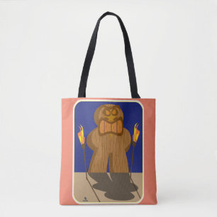 Reusachtig Tiki-spelstuk Cartoon Plezier Ontwerp Tote Bag