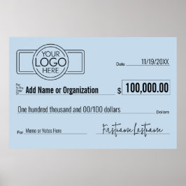 Reusachtige blanco cheque voor sweepstakes, prijze poster