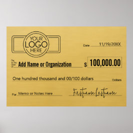 Reusachtige blanco cheque voor sweepstakes, prijze poster
