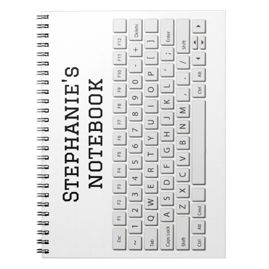 Reusachtige computer toetsenbord QWERTY letters ni Notitieboek (Voorkant)