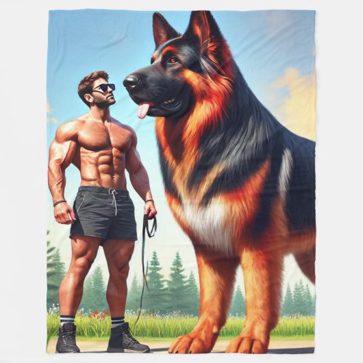 reusachtige hond fleece deken (Voorkant)