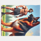 reusachtige hond fleece deken (Voorkant (Horizontaal))