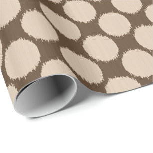 Reusachtige Ikat-stippen, beige en donker taupe ta Cadeaupapier