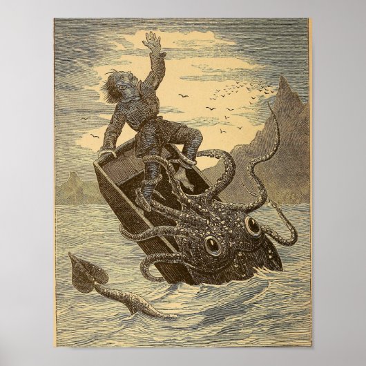 Reusachtige inktvis uit 1879 poster (Voorkant)