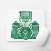 Reusachtige Oost-Duitse Camera - Bosgroen Muismat (Met muis)