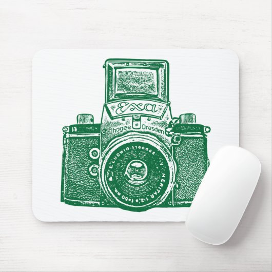 Reusachtige Oost-Duitse Camera - Bosgroen Muismat (Met muis)