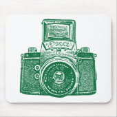 Reusachtige Oost-Duitse Camera - Bosgroen Muismat (Voorkant)