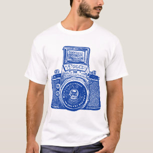 Reusachtige Oost-Duitse Camera - Donkerblauw T-shirt