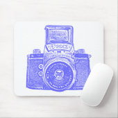 Reusachtige Oost-Duitse Camera - Elektrisch Blauw Muismat (Met muis)