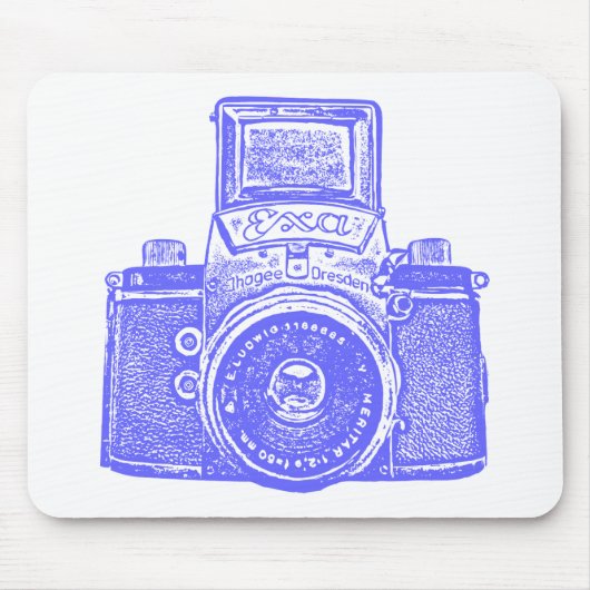 Reusachtige Oost-Duitse Camera - Elektrisch Blauw Muismat (Voorkant)