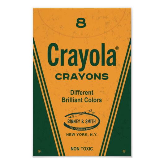 REUSACHTIGE RETRO CRAYON DOOS FOTO AFDRUK (Voorkant)