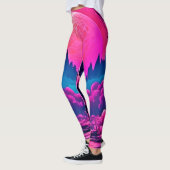 Reusachtige Roze Maan Kunst Leggings (Links)
