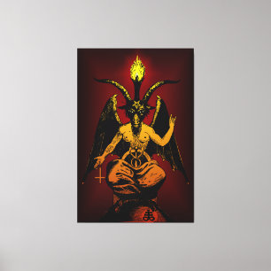REUSACHTIGE Satanische Geit 40 "x60"canvas op dik  Canvas Afdruk