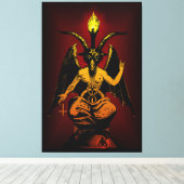 REUSACHTIGE Satanische Geit 40 "x60"canvas op dik  Canvas Afdruk (Insitu (Houten vloer))