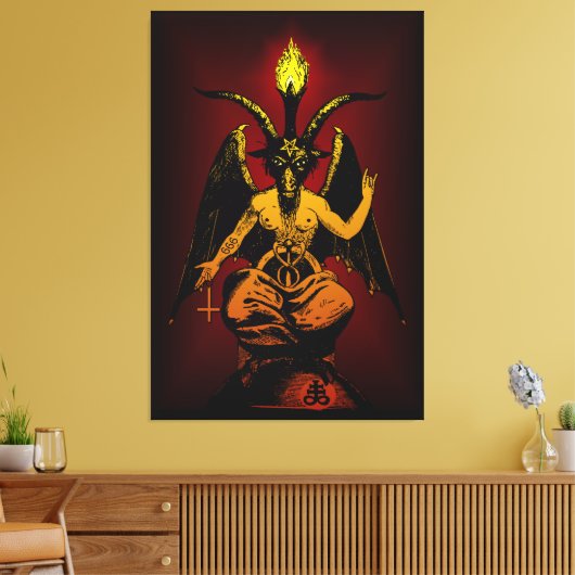 REUSACHTIGE Satanische Geit 40 "x60"canvas op dik  Canvas Afdruk (Insitu (Woonkamer))
