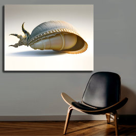 Reusachtige schelp muurkunst Oceanische huisdecora Canvas Afdruk