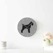 Reusachtige Schnauzer Silhouet Ronde Klok (Huis)