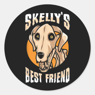 Reusachtige Skelly-hond Halloween Ronde Sticker