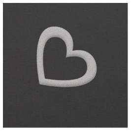 Reusachtige Zilveren Hartpatroon Zwarte Kleur Stof