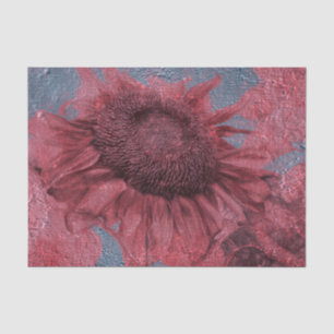 Reusachtige zonnebloemen Vintage roze grijs kunst Tissuepapier