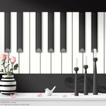 Reusbare pianotoetsen papierrol (zwarte achtergron