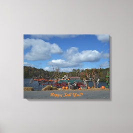 Reuselijke herfstweergave | Happy Herfst Ya'll Quo Canvas Afdruk