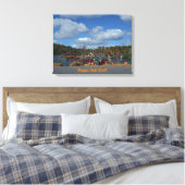 Reuselijke herfstweergave | Happy Herfst Ya'll Quo Canvas Afdruk (Insitu (Slaapkamer))