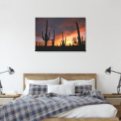 reusencactussen, Carnegiea gigantea, na Canvas Afdruk (Insitu (Slaapkamer))