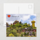 Reusend Tibetaans gebedsrad in Shangri-la - Yunnan Briefkaart (Voorkant / Achterkant)