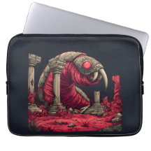 Reusende Rode Alien Worm Monster Laptophoes