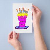 Reusende Roze Verjaardagstaart Flyer (Hand)