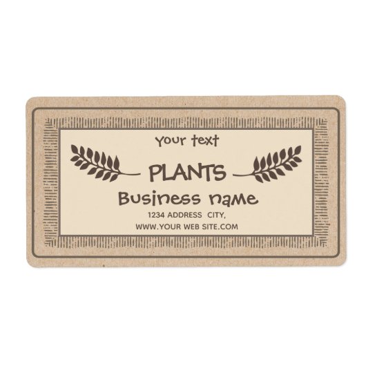 reustic Kraft planten tak Label (Voorkant)