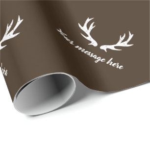 reustige hert - antler jachtthema bruin cadeaupapier
