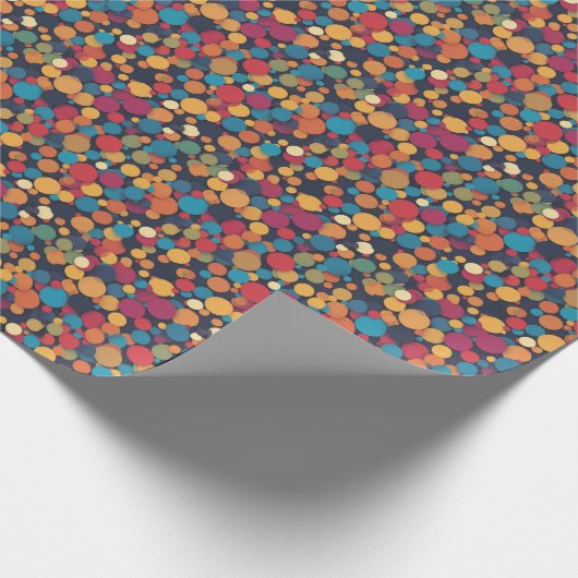 Reuze kleurrijke stippen cadeaupapier (Hoek)