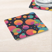 Reuze kleurrijke stippen kartonnen onderzetters (Schuin)