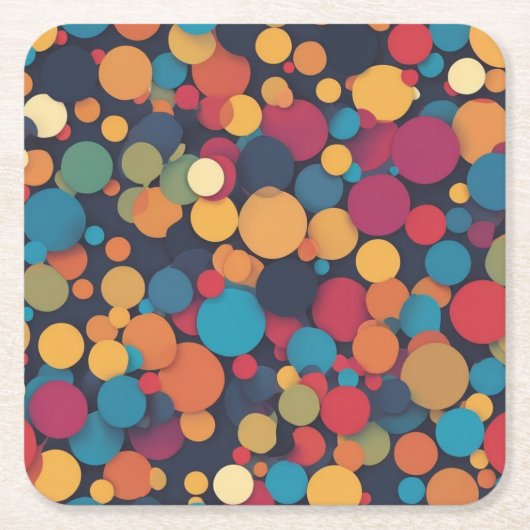 Reuze kleurrijke stippen kartonnen onderzetters (Voorkant)