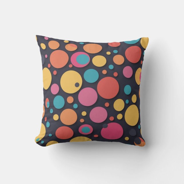 Reuze kleurrijke stippen kussen (Voorkant)