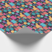 Reuze kleurrijke vierkanten cadeaupapier (Hoek)