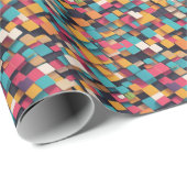 Reuze kleurrijke vierkanten cadeaupapier (Rol Hoek)