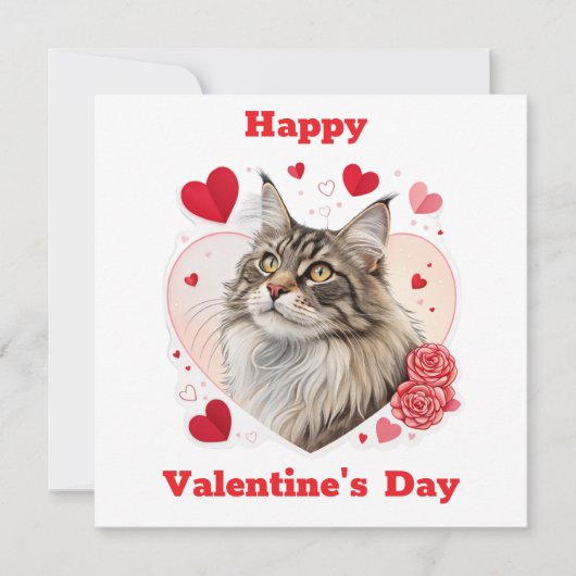 Reuze Maine Coon Valentijnsdag Kaarten (Voorkant)